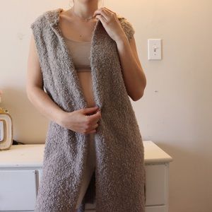 Aerie wool beige vested cardigan